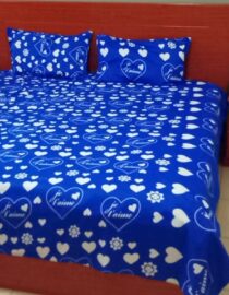 3 Pieces Flat Bedsheet Set - Printed (Blue, Red, Cream Color)