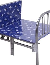 Heavy Duty Metal Steel Folding Bed Silver & Blue